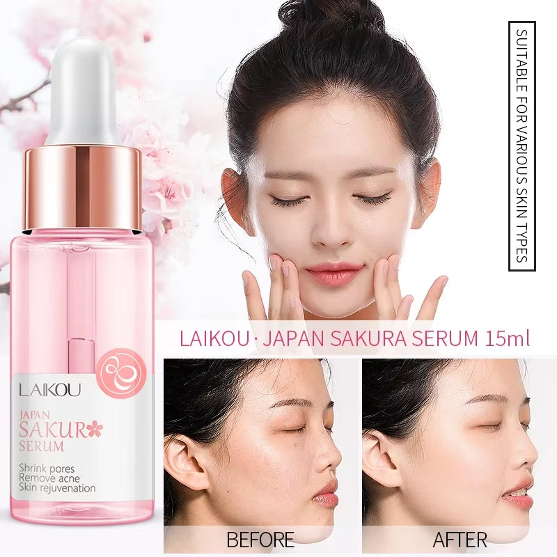 Sakura Face Essence anti Wrinkle Serum Shrink Pores Anti-Aging Moisturizing Dry Skin Care 17Ml