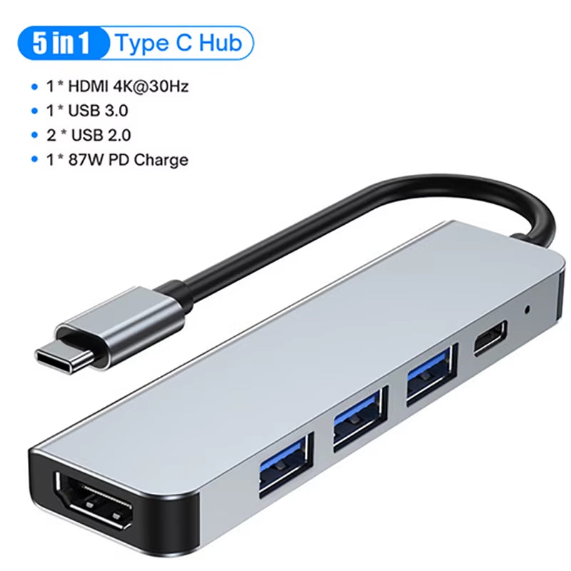 8-In-1 USB C Hubs Docking Stations 4K Hdmi-Compatible Adapter Type C Splitter USB C to HDMI for Macbook Computer Accessories