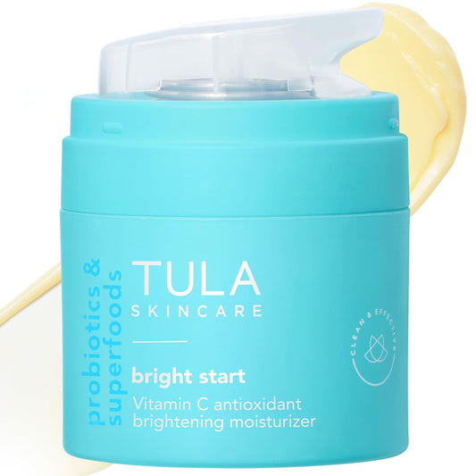 TULA Skin Care Bright Start Vitamin C Antioxidant Brightening Moisturizer - Lightweight Gel Cream, Brightens, Hydrates & Provides Antioxidant Protection, 1.7 Oz.