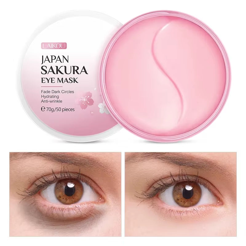 Japan Sakura Eye Mask Fade Dark Circles Hydrating Moisturizing Care Eyes Mask 50Pcs