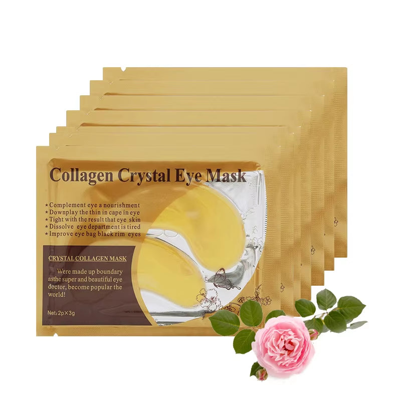 10Pcs Gold Powder Eye Mask Crystal Collagen Anti-Aging Dark Circles Acne Beauty Patches for Eye Skin Care Korean Cosmetics