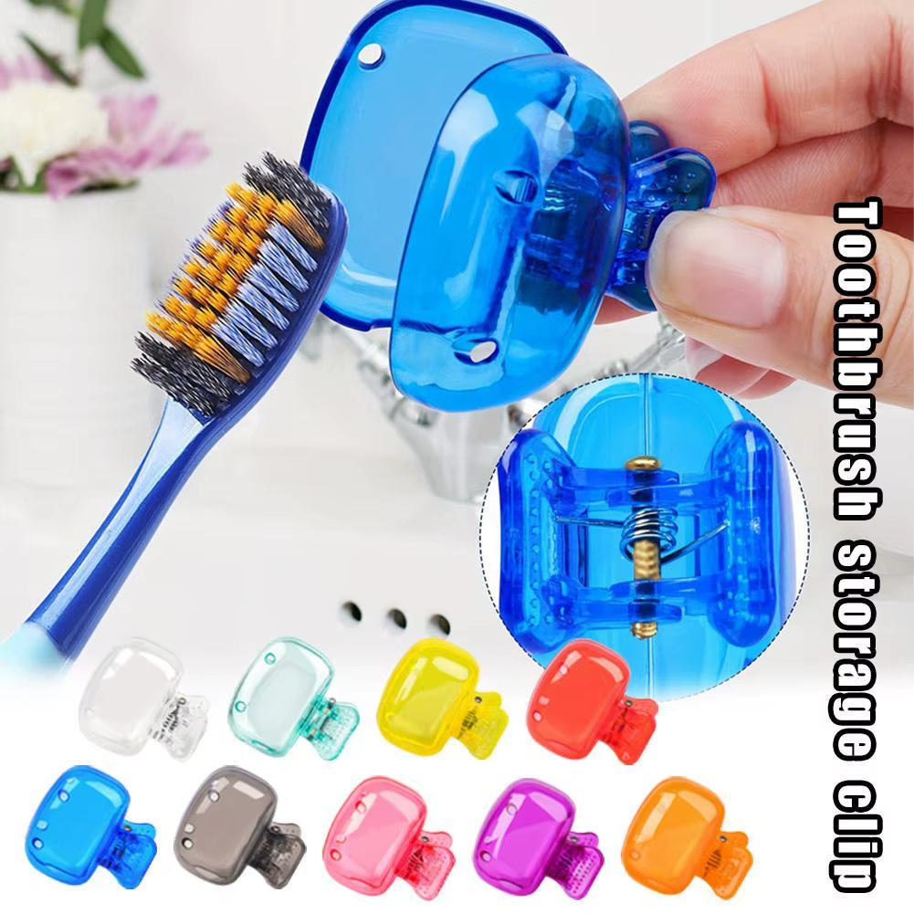 Portable Toothbrush Storage Clip Travel Essential Toothbrush Protective Cap for Household Travel Hiking Camping Accessories