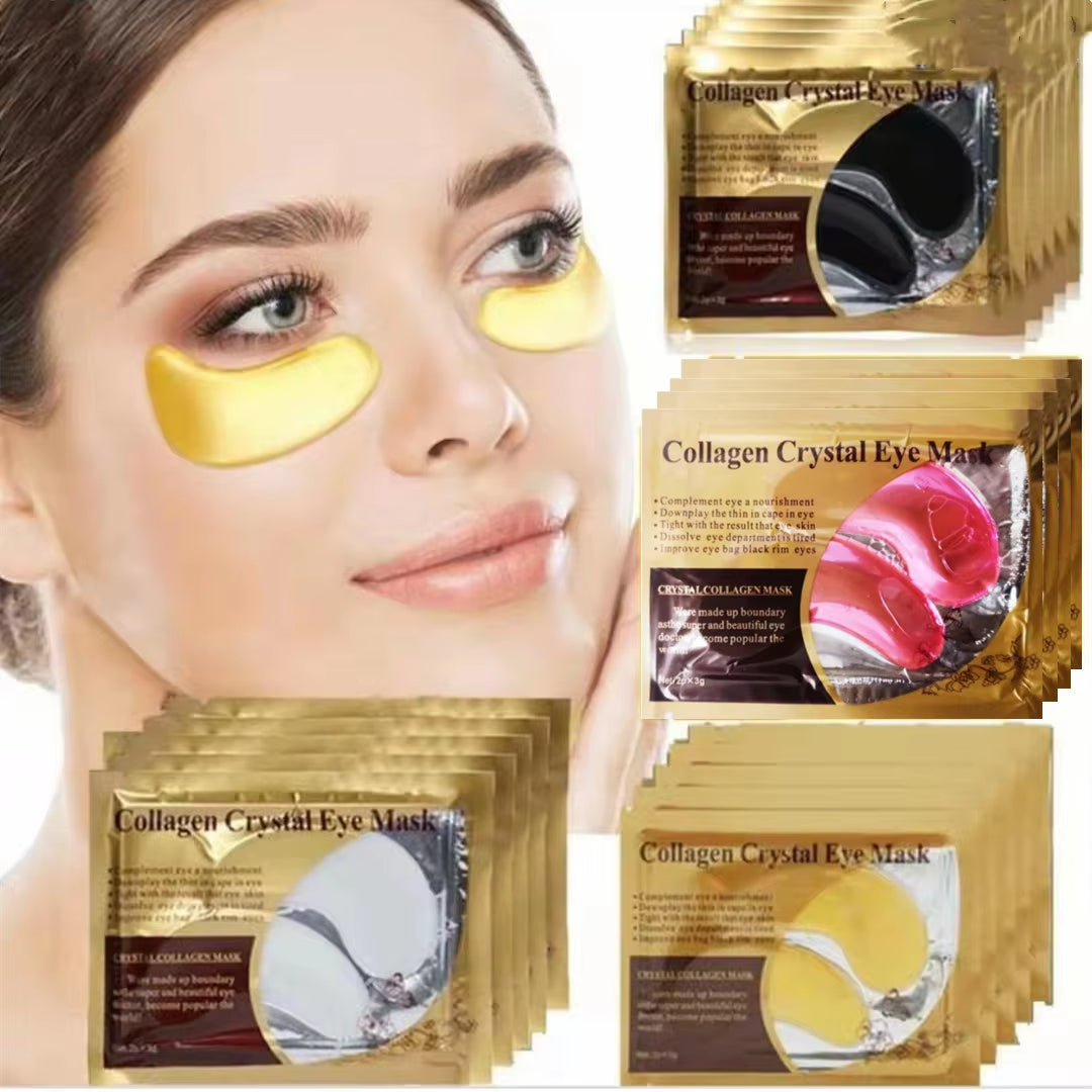 10Pcs Gold Powder Eye Mask Crystal Collagen Anti-Aging Dark Circles Acne Beauty Patches for Eye Skin Care Korean Cosmetics