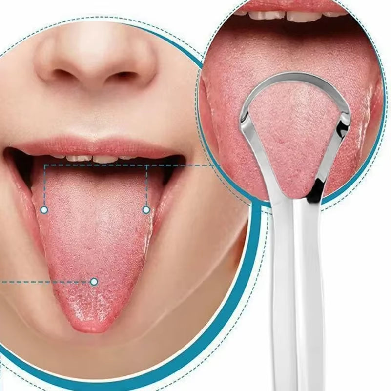 Clean Tongue Scraper Tongue Remover Halitosis Tongue Coating Oral Care Tongue Scraping Brush Stainless Steel Oral Cleaner Tools