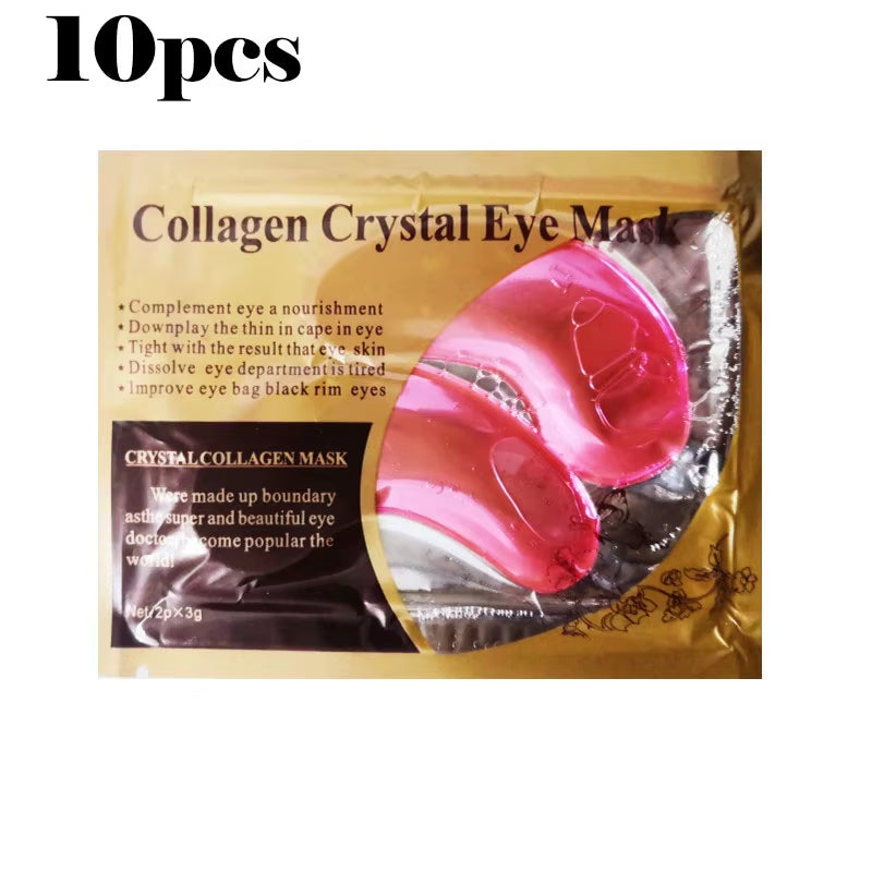 10Pcs Gold Powder Eye Mask Crystal Collagen Anti-Aging Dark Circles Acne Beauty Patches for Eye Skin Care Korean Cosmetics