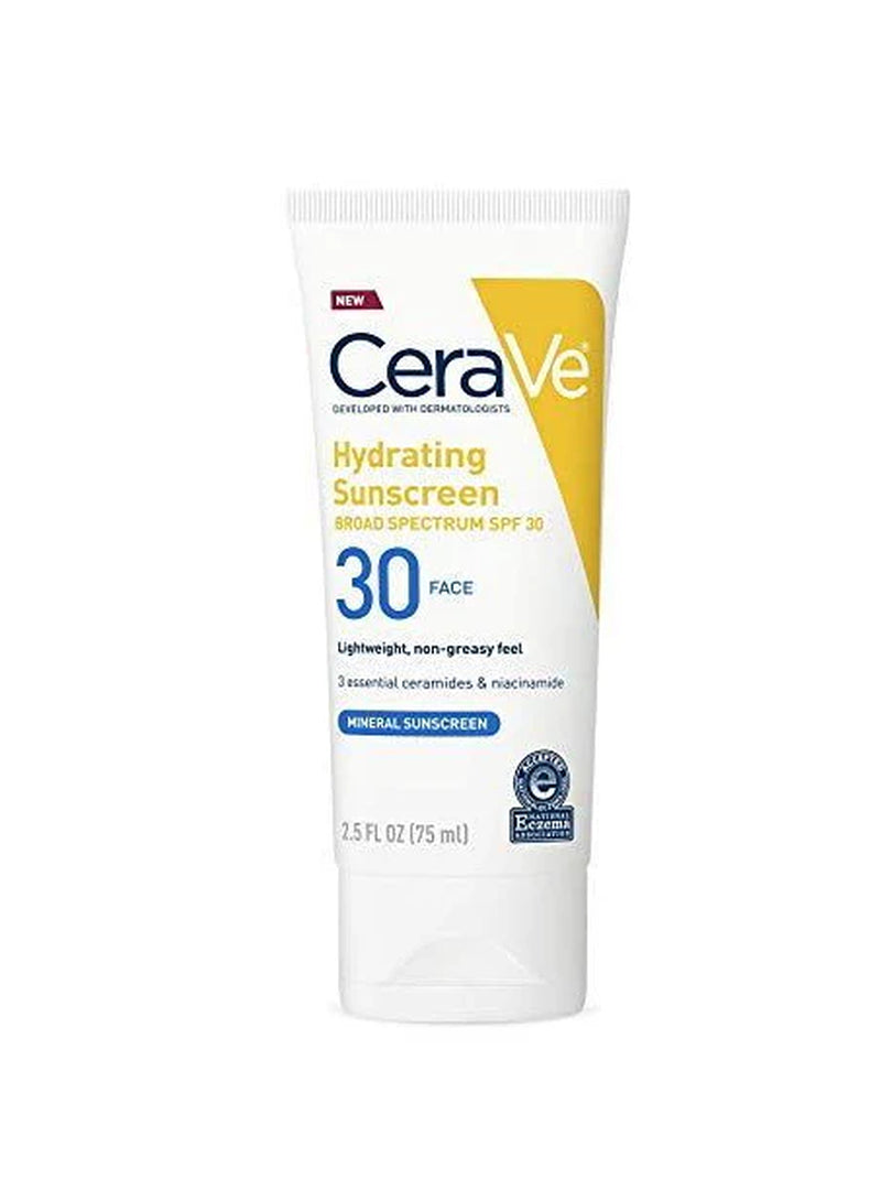 Cerave Hydrating Mineral Sunscreen SPF 50 for Face - Broad Spectrum Protection