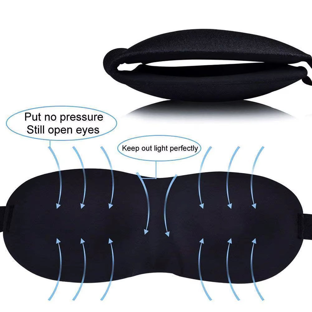 3D Ultra-Soft Breathable Fabric Eyeshade Sleeping Eye Mask Portable Travel Sleep Rest Aid Eye Mask Cover Eye Patch Sleep Mask