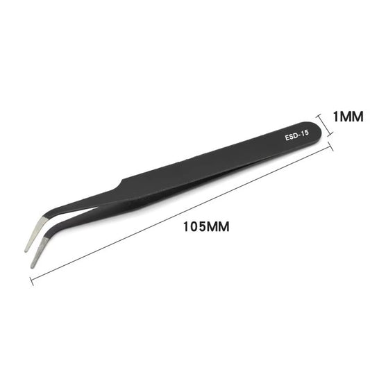 Stainless Steel Straight and Curved Eyelashes Tweezers Eyelash Extension Tweezers Anti-Static Makeup Tools for False Eyelashes