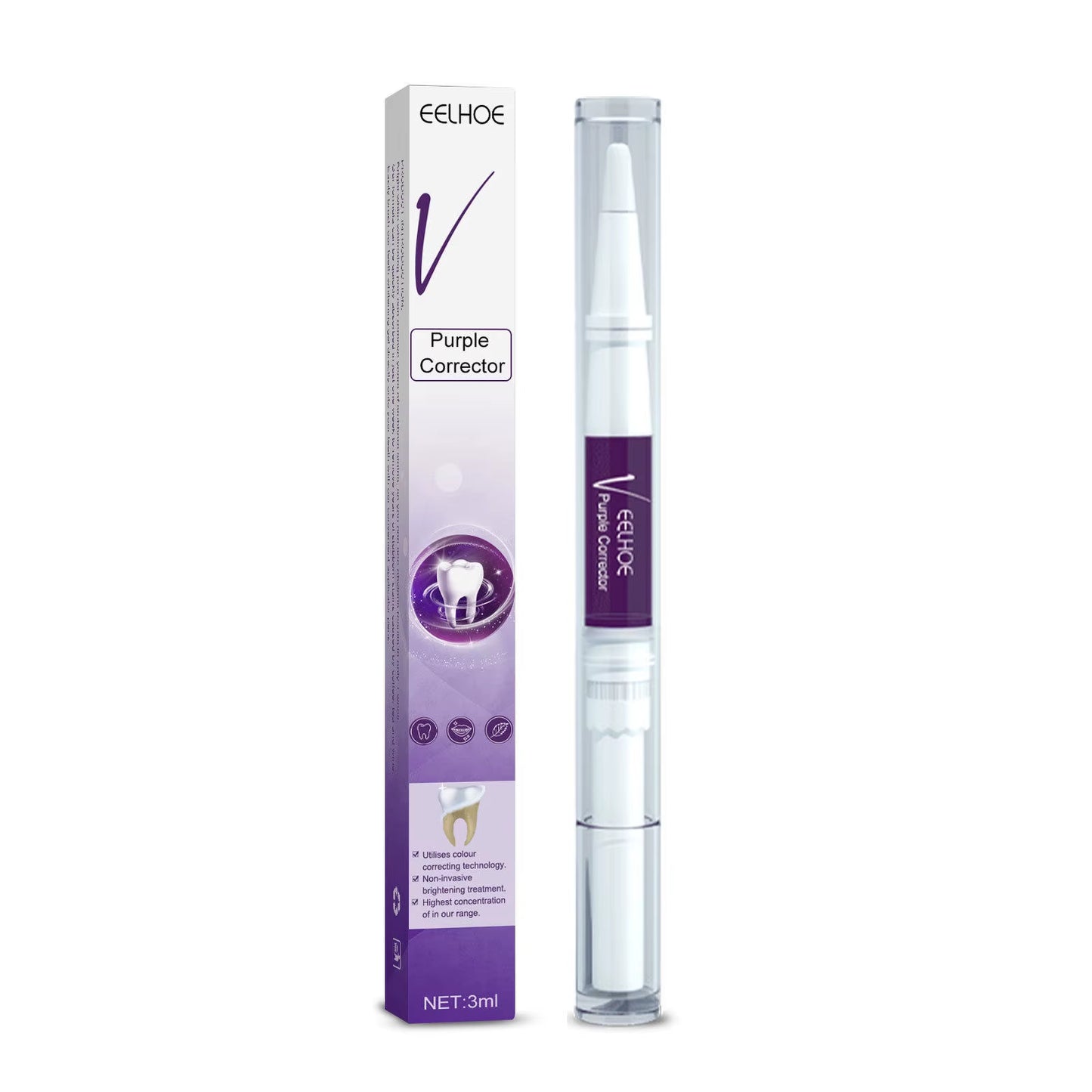 V34 Pro Smile Removal Plaque Stain Purple Corrector Teeth Whitening Toothpaste Enamel Care Easy Reduce Yellowing Oral Clean New