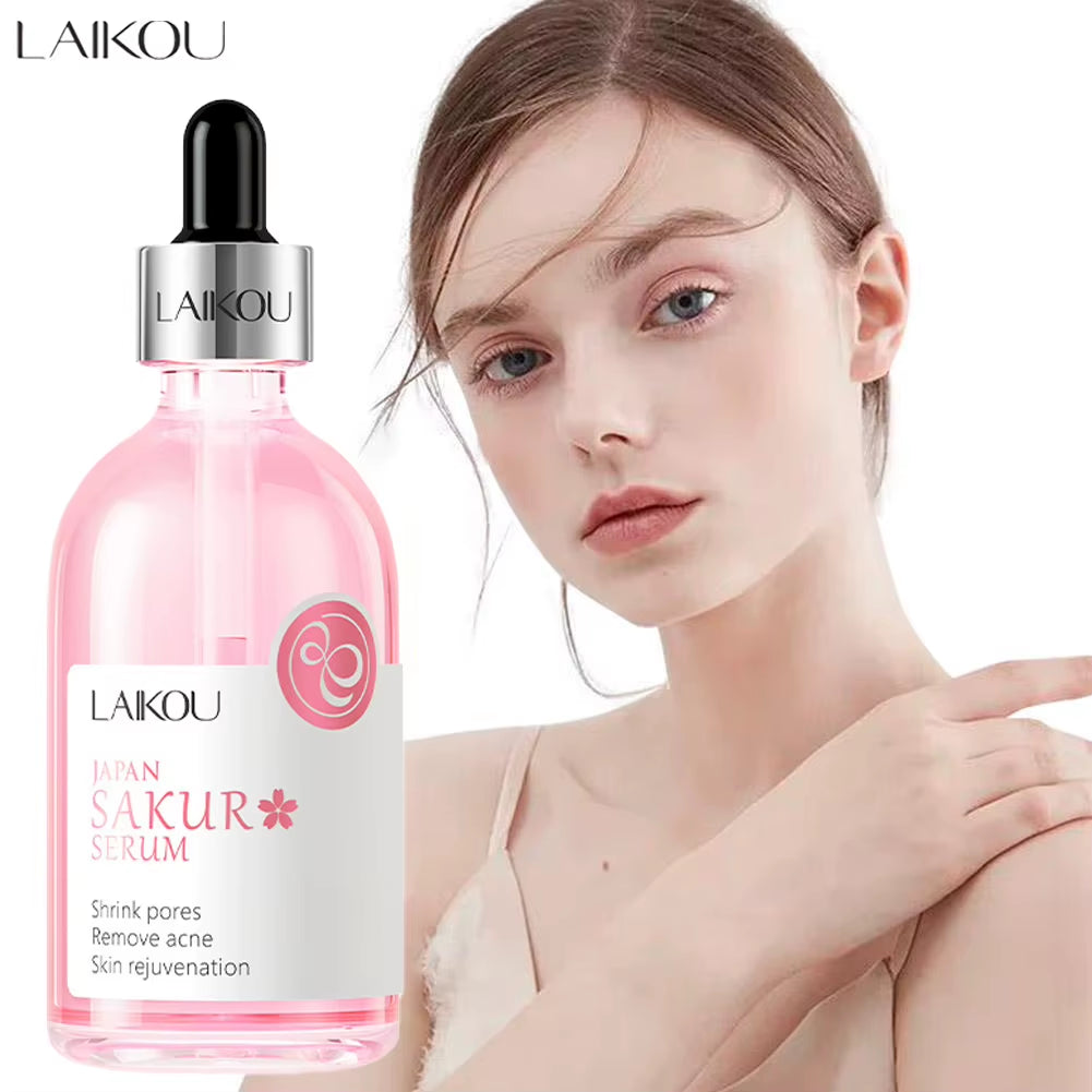 Sakura Face Serum Rose Essence Moisturizing Firming Brightening Fade Fine Lines Beauty Facial Skin Care Products 100Ml