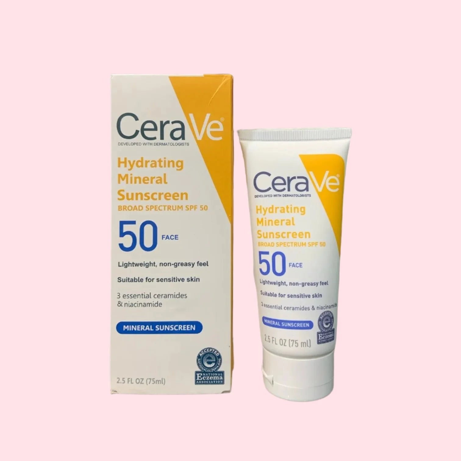 Cerave Hydrating Mineral Sunscreen SPF 50 for Face - Broad Spectrum Protection