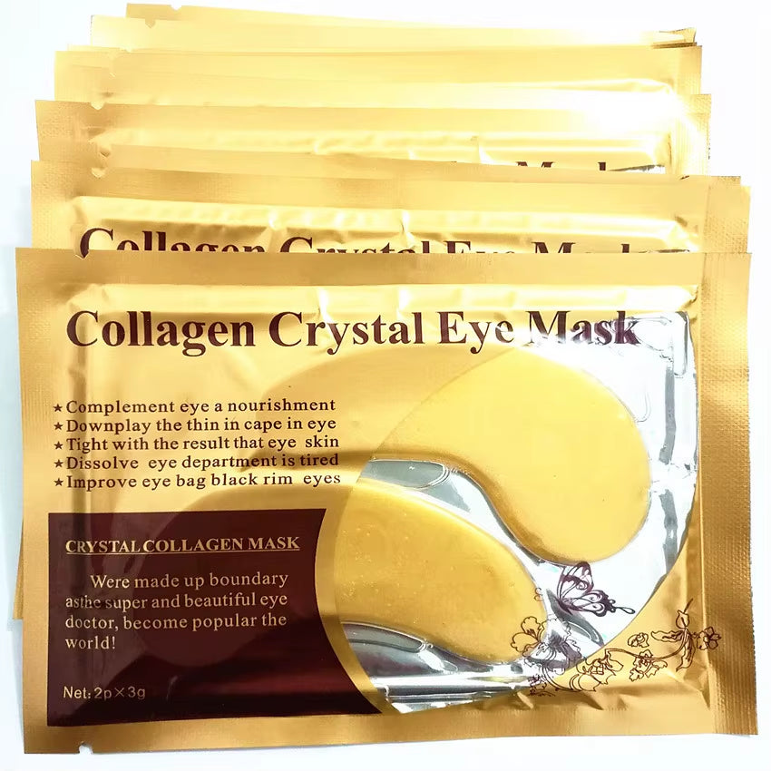 10Pcs Gold Powder Eye Mask Crystal Collagen Anti-Aging Dark Circles Acne Beauty Patches for Eye Skin Care Korean Cosmetics