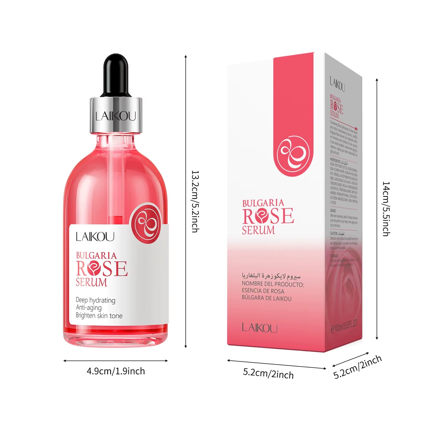 Sakura Face Serum Rose Essence Moisturizing Firming Brightening Fade Fine Lines Beauty Facial Skin Care Products 100Ml