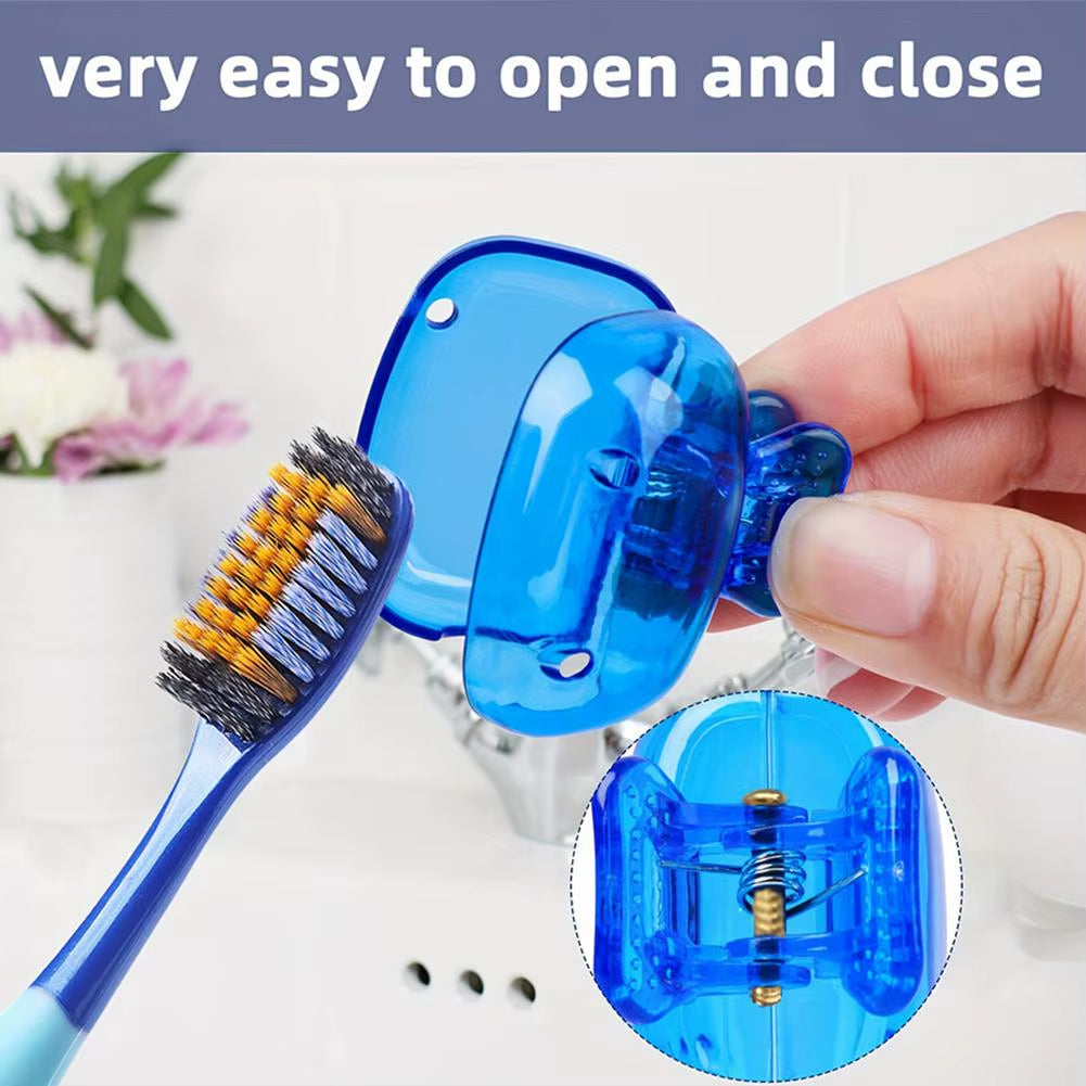 Portable Toothbrush Storage Clip Travel Essential Toothbrush Protective Cap for Household Travel Hiking Camping Accessories