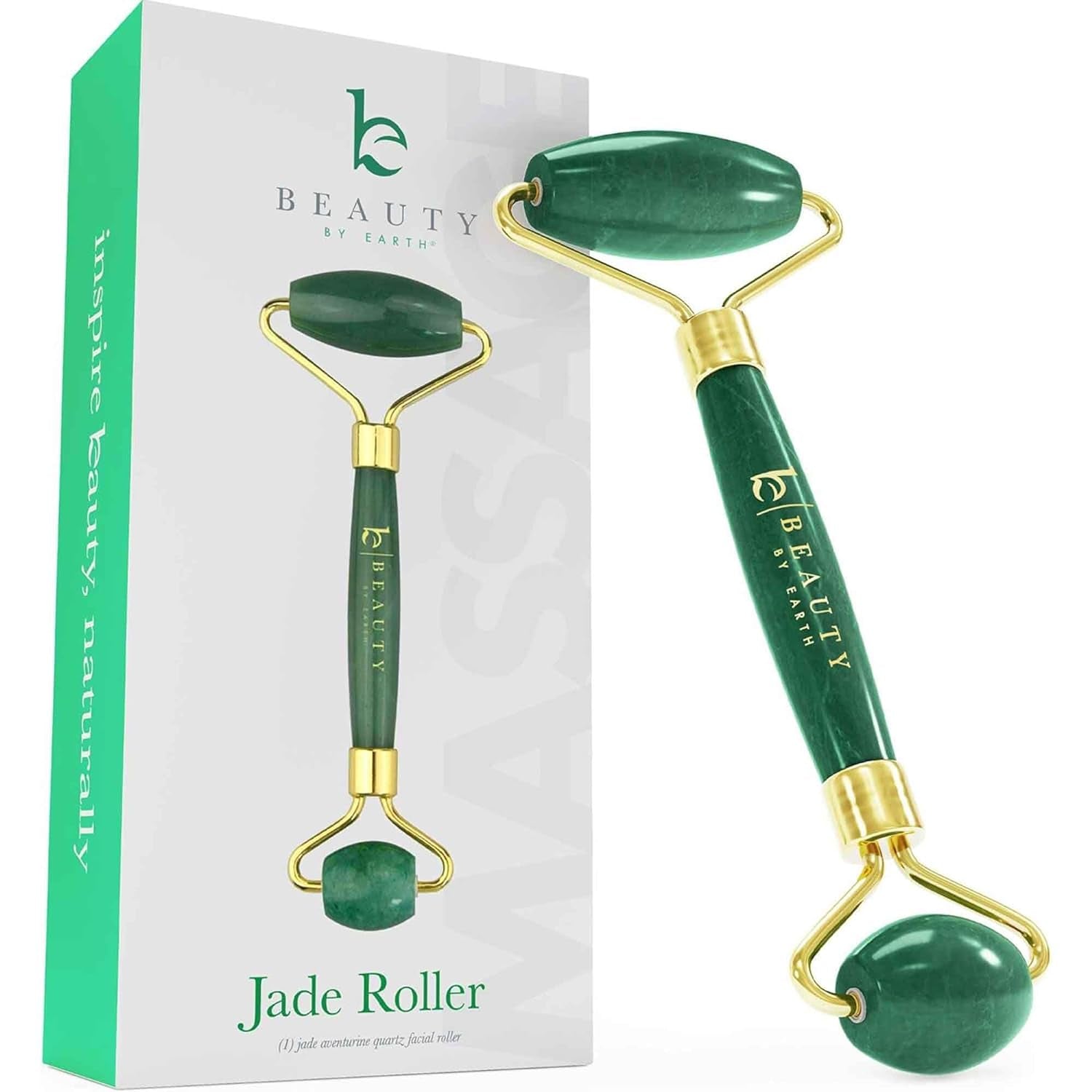 Jade Roller for Face - Smoothes Fine Lines & Wrinkles, Face Massager Skin Care Tools with Small Eye Roller for Puffy Eyes, De-Puffing & Firming Facial Tool, Self Care Gifts for Women