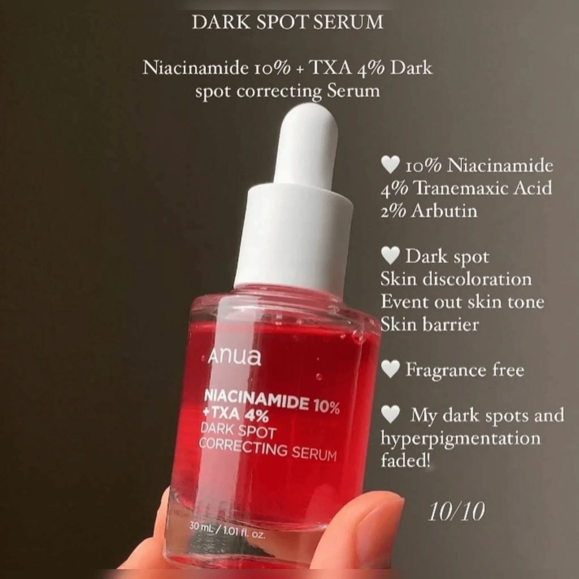 ANUA Niacinamide 10% + TXA 4% Dark Spot Correcting Serum