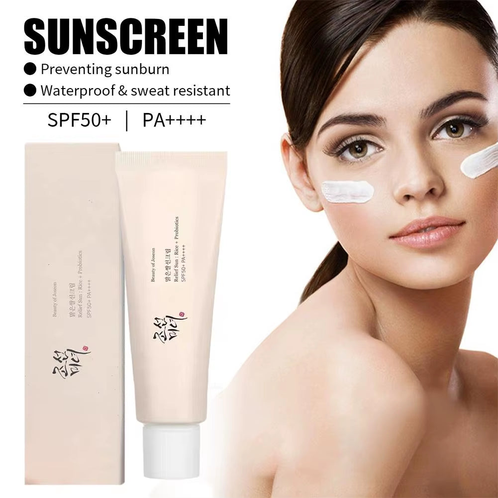 Korean Rice Probiotics Sunscreen Relief Sun Spf 50+ High Sun Protection Hydrating Moisturizing Skin Sun Lotion Oil Control