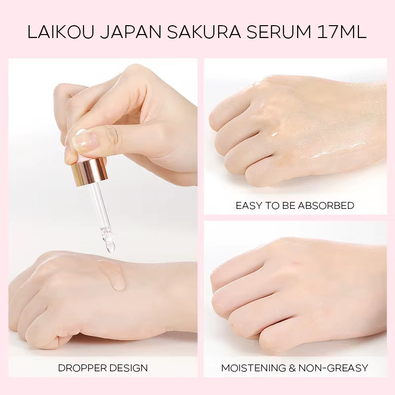 Sakura Face Essence anti Wrinkle Serum Shrink Pores Anti-Aging Moisturizing Dry Skin Care 17Ml