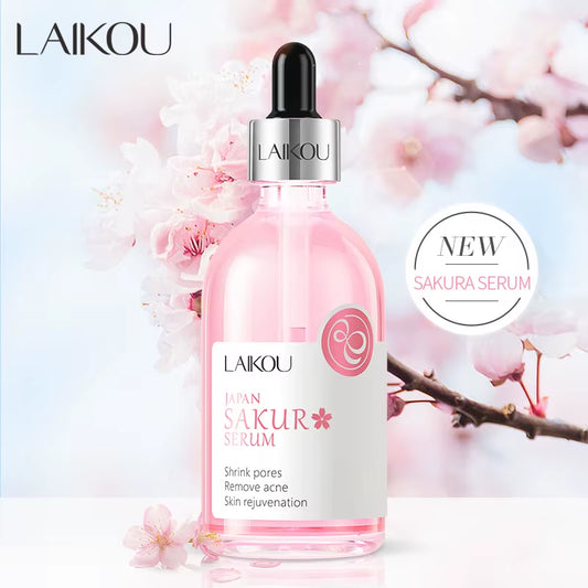 Sakura Face Serum Rose Essence Moisturizing Firming Brightening Fade Fine Lines Beauty Facial Skin Care Products 100Ml