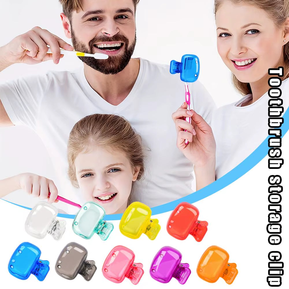 Portable Toothbrush Storage Clip Travel Essential Toothbrush Protective Cap for Household Travel Hiking Camping Accessories