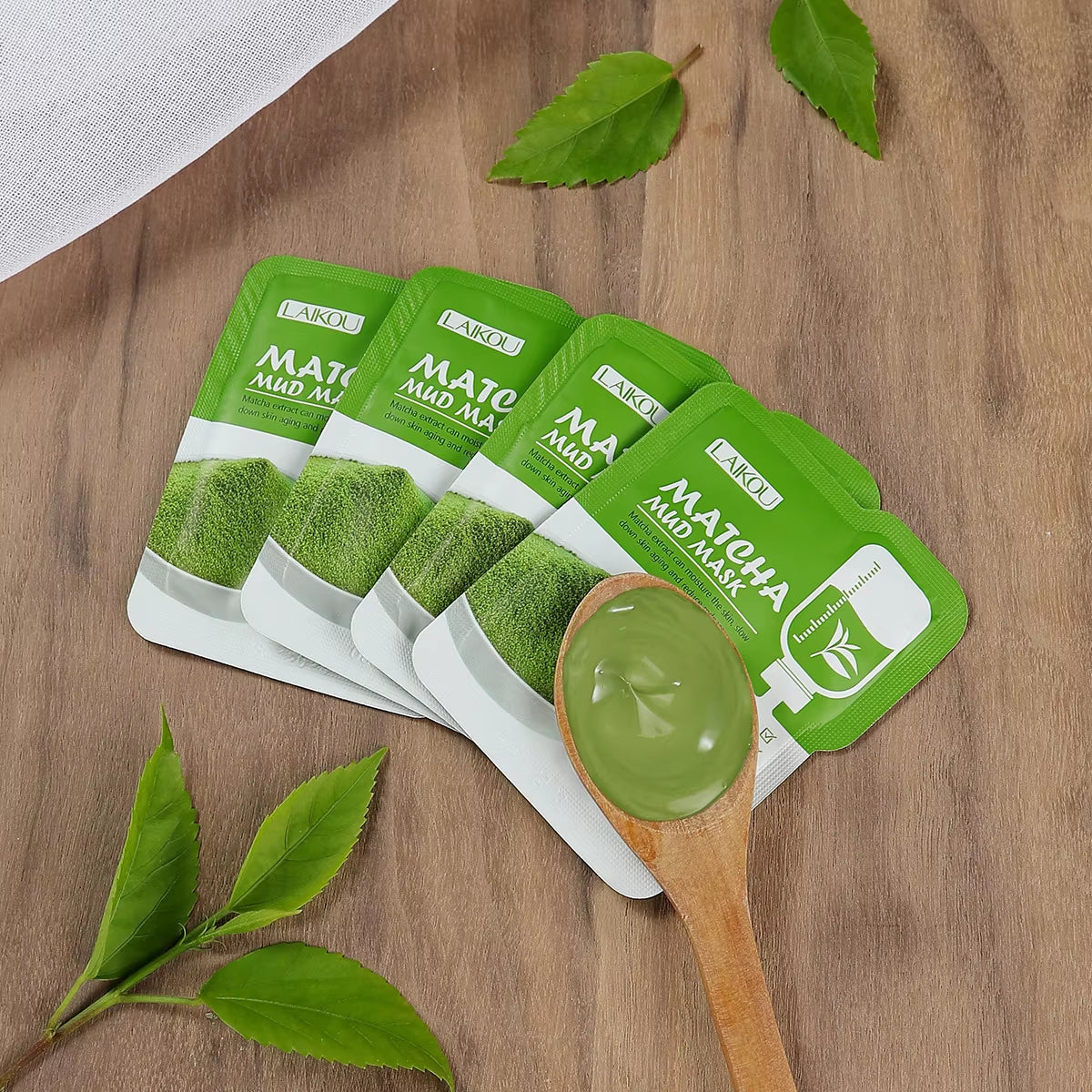 5Pcs Mud Mask Clay Mask Sakura Matcha Eggplant Tea Tree Mung Bean Oil-Control Deep Cleansing Repairing Facial Skin Care