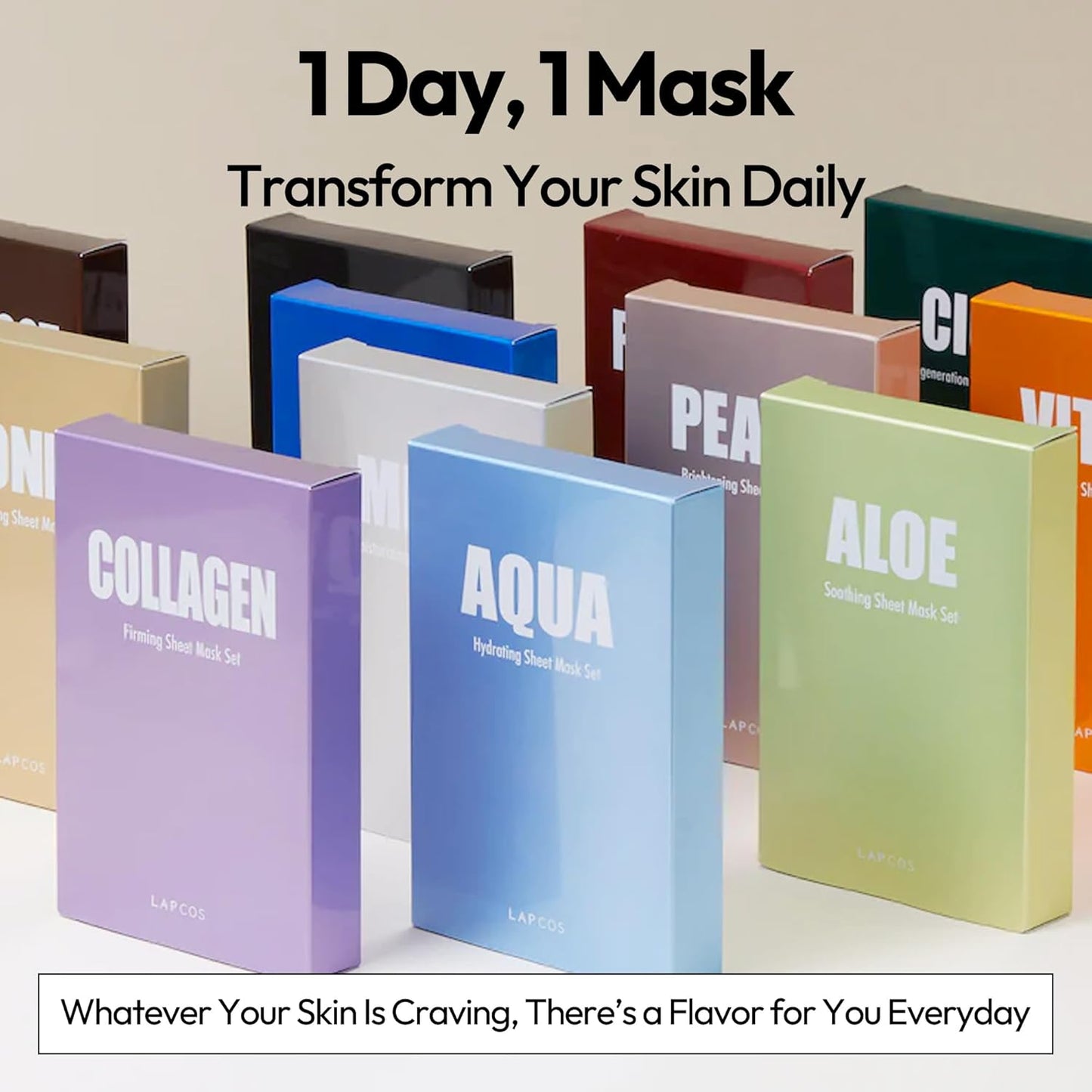 Collagen Sheet Mask, Firming Daily Face Mask with Collagen Peptides for Anti-Aging, Helps to Minimize Wrinkles, Restores Skin Elasticity & Firmness, Hydrating, Korean Beauty, 5-Pack