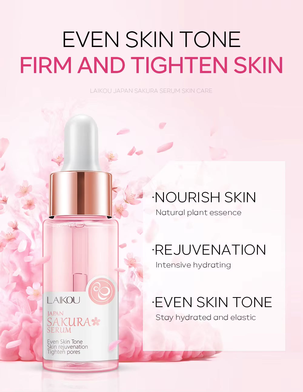 Sakura Face Essence anti Wrinkle Serum Shrink Pores Anti-Aging Moisturizing Dry Skin Care 17Ml