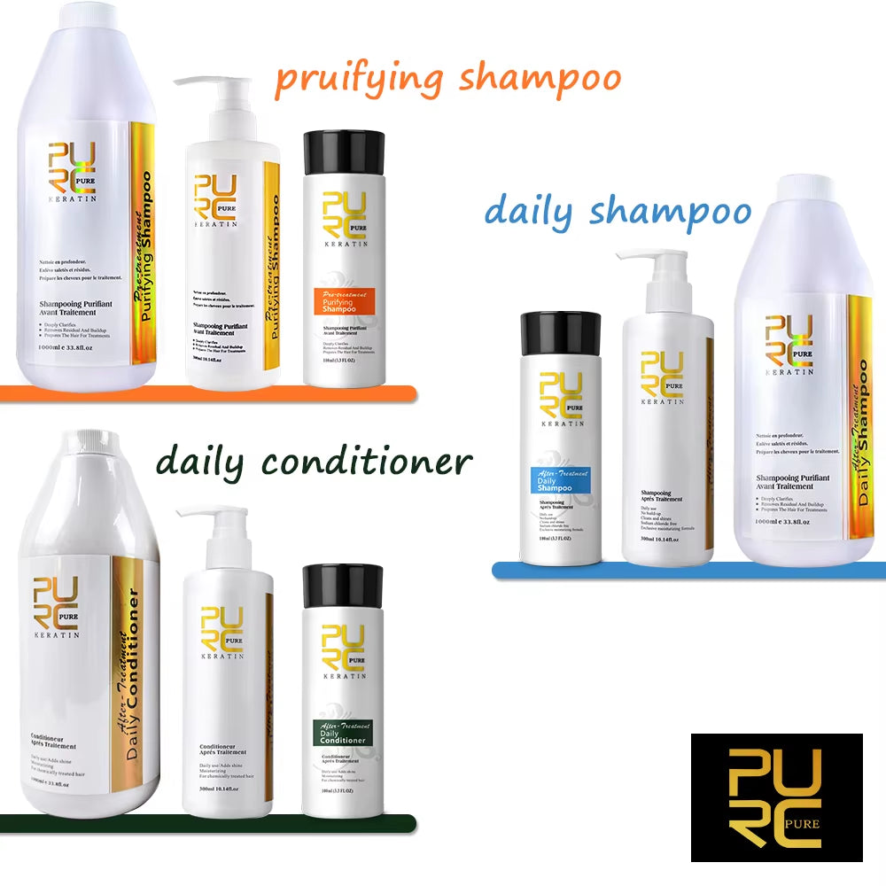 Hair Purifying Shampoo Conditioner Keratin Hair Treatment Straightening Smoothing Professional Hair Care Salon Products