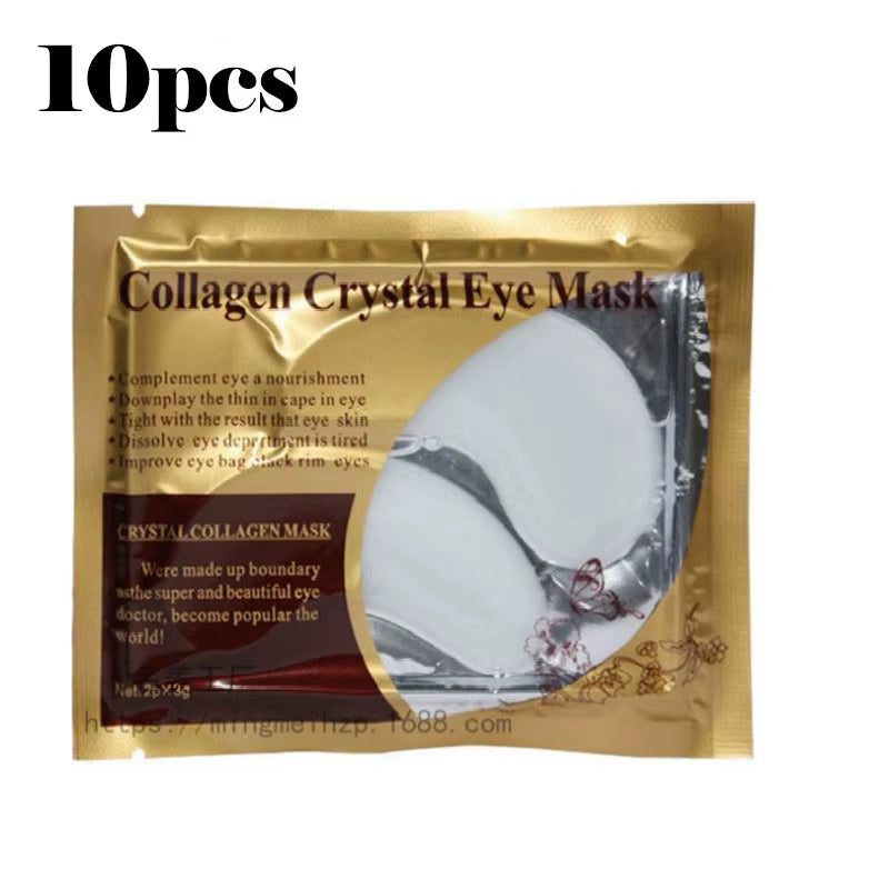 10Pcs Gold Powder Eye Mask Crystal Collagen Anti-Aging Dark Circles Acne Beauty Patches for Eye Skin Care Korean Cosmetics